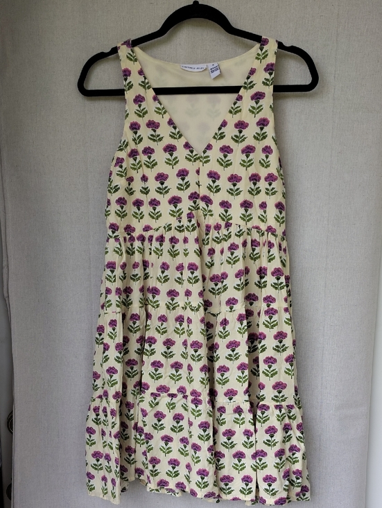 Sincerly Jules Dresses & Skirts - Sincerely Jules Cream Mini Dress with Purple Floral Print